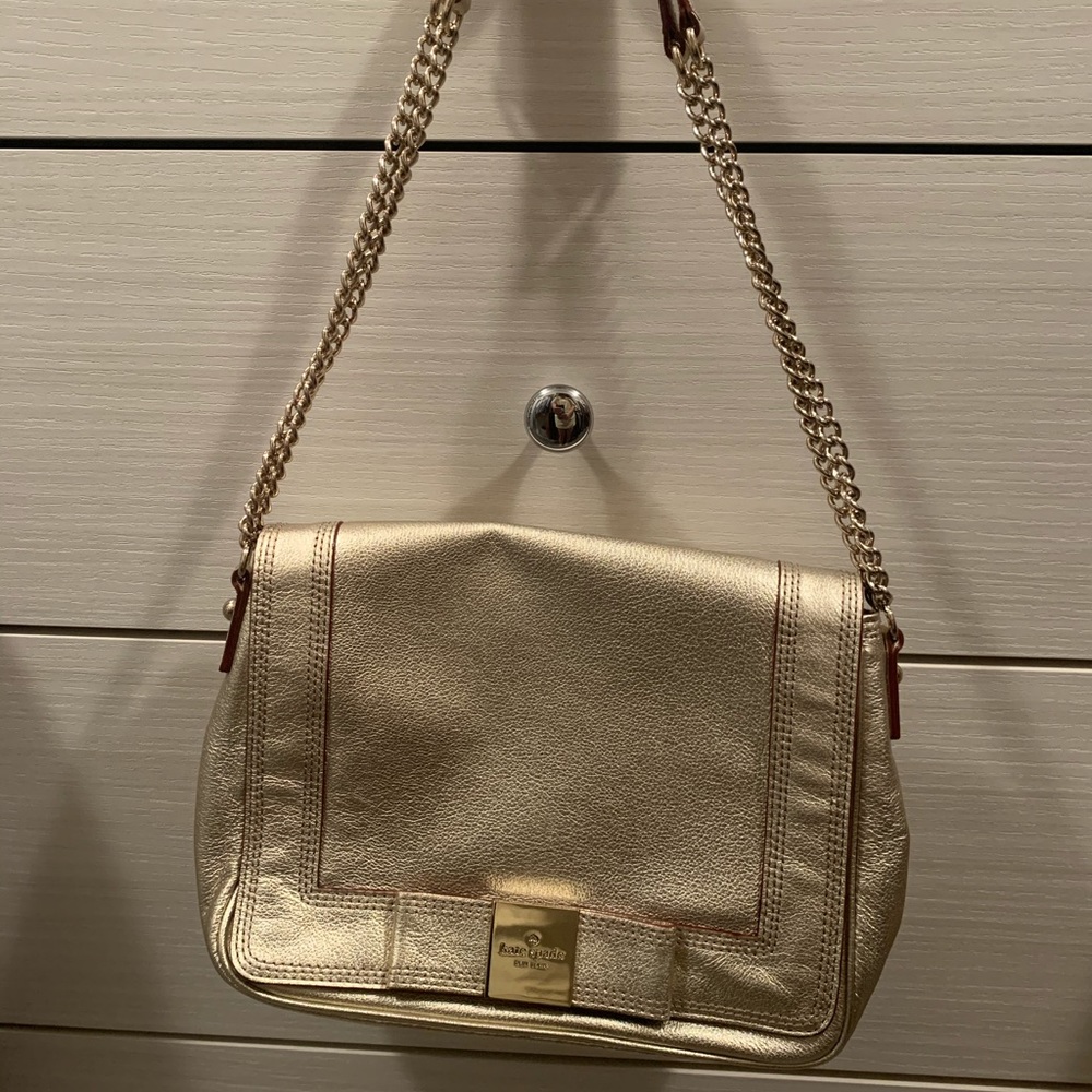 Kate Spade metallic gold leather shoulder bag